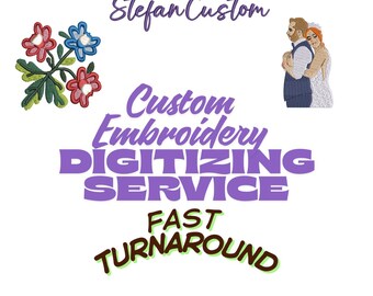 Custom Embroidery Digitizing Service | Manual DST PES and more Files (Digital)