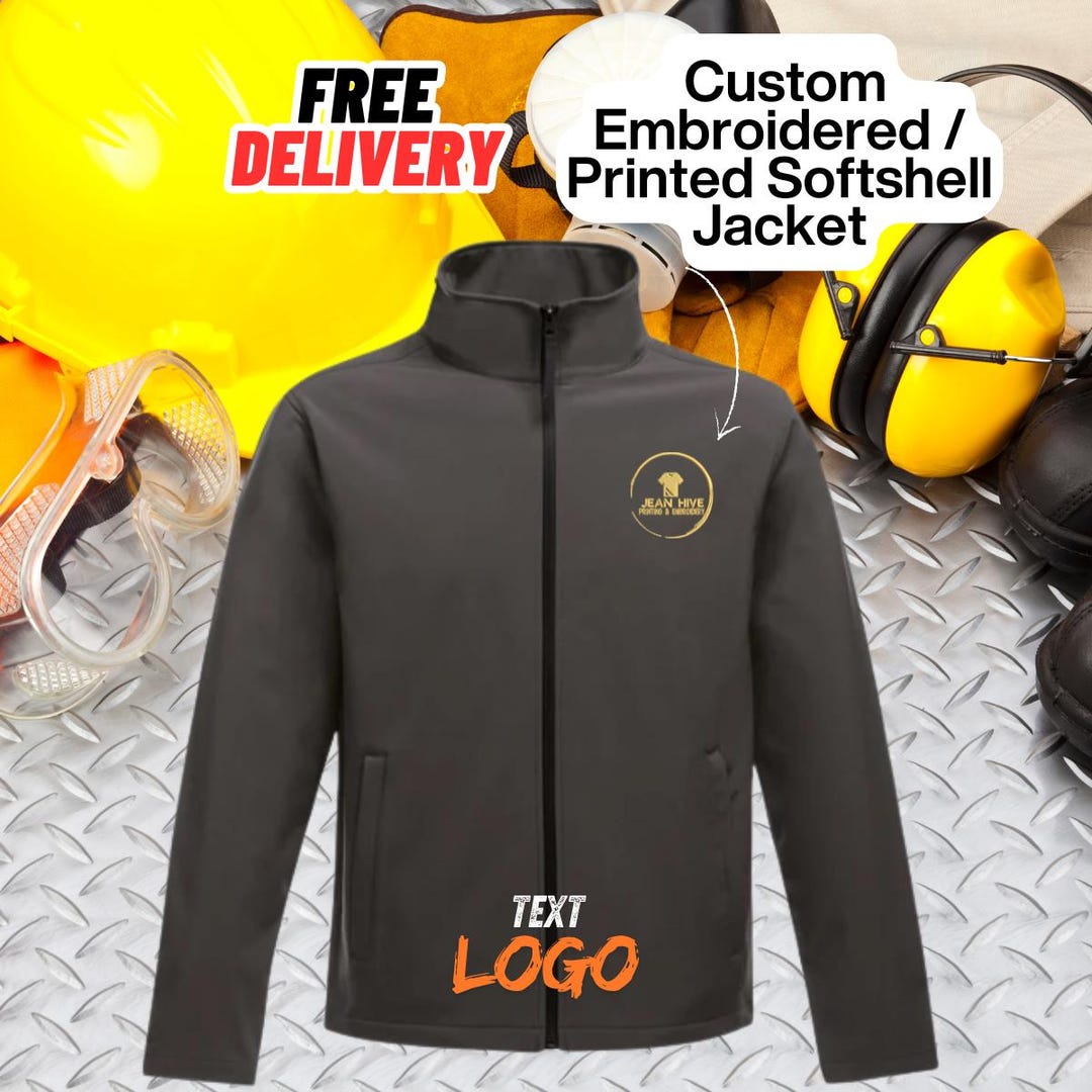 Embroidered Logo Softshell Jacket: Custom Workwear, Personalised Design ...
