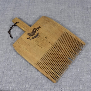 Antique Wool Comb / Carding Tool / Vintage Wooden Fiber Comb / Wool Picker / Spinning Tool / Hand Carders / Wall Rustic Decor