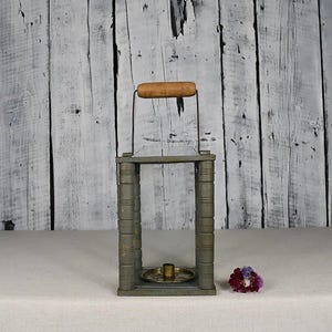 Antique Wooden Candle Lantern / Rustic Wood Lantern / Decorative Hanging Lantern / Handmade Candle Holder / Wood Table Lamp Decor