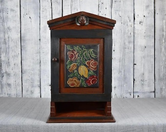 Antique Wooden Tabletop Cabinet / Small Kitchen Cabinet / Rustic Storage Cabinet / Vintage Organizer Box / Farmhouse Décor