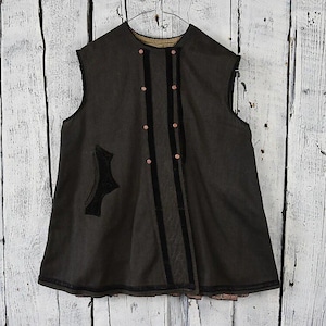 Vintage Black Vest / Ukrainian Folk Vest / Handmade Embroidered Vest / Unisex Vintage Clothing / Boho Vest / Traditional Ethnic Vest