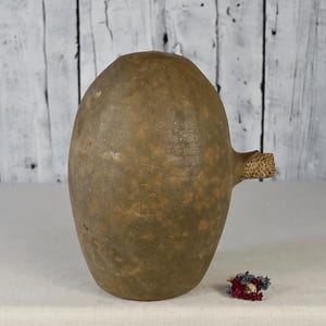 Vintage Clay Pot / Clay Barrel / Rustic Ceramic Vase / Handmade Pottery Jug / Antique Ceramic Bowl / Ceramic Vessel  / Farmhouse Decor