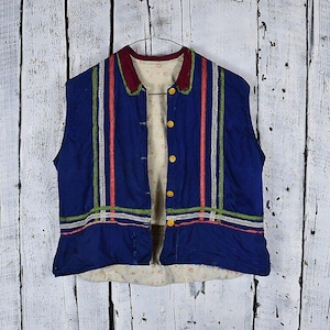 Vintage Folk Vest / Handmade Ethnic Vest / Traditional Ukrainian Clothing / Boho Hippie Unisex Patterned Vest