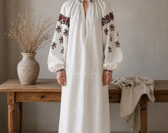 Vintage Ukrainian Blouse / 1930s Embroidered Vyshyvanka Dress