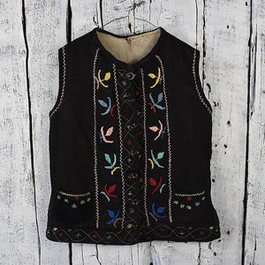 Vintage Folk Vest / Handmade Embroidered Vest / Unisex Vintage Vest / Ukrainian Clothing / Boho Vest / Traditional Clothes