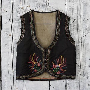 Vintage Folk Vest / Handmade Embroidered Vest / Unisex Vintage Vest / Ukrainian Clothing / Boho Vest / Traditional Clothes