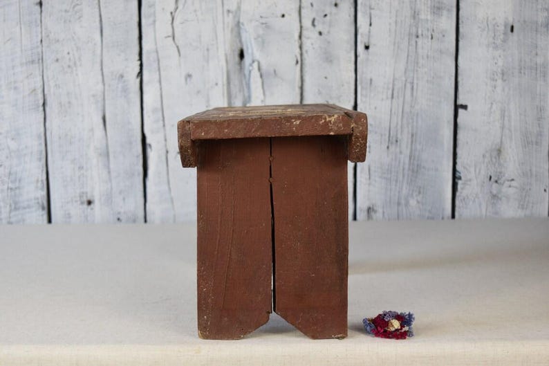 Vintage Wooden Stool / Rustic Farmhouse Side Table / Cottagecore Decor ...