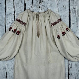 Vintage Embroidered Blouse / Traditional Ukrainian Blouse / Woven Embroidery Shirt / Vintage Vyshyvanka Dress / Antique Boho Blouse