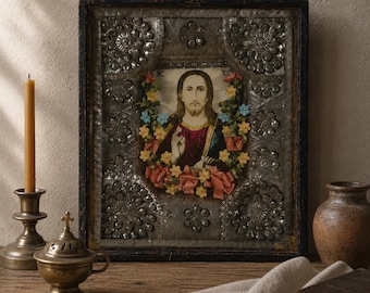 Antique Orthodox Icon, Christian Wall Art, Sacred Home Decor