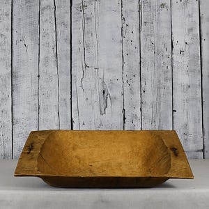 Antique Wood Dough Bowl / Hand-Carved Wooden Bowl / Decorative Fruit Bowl / Rustic Bread Bowl / Farmhouse Decor