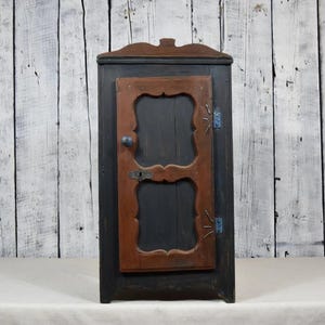 Antique Wooden Tabletop Cabinet / Small Kitchen Cabinet / Rustic Storage Cabinet / Vintage Organizer Box / Farmhouse Décor