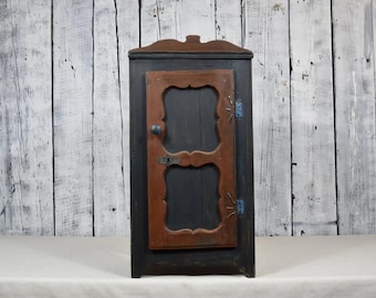 Antique Wooden Tabletop Cabinet / Small Kitchen Cabinet / Rustic Storage Cabinet / Vintage Organizer Box / Farmhouse Décor