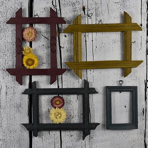 Vintage Wooden Photo Frame / Antique Rustic Picture Frame / Hanging Wood Frame / Simple Photo Frame Set / Farmhouse Wall Decor
