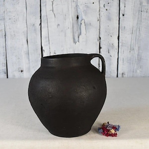 Vintage Clay Pot / Pottery Vase / Handmade Ceramic Vessel / Stoneware Jug / Rustic Ceramic Planter / Flower Bowl / Wabi Sabi Decor