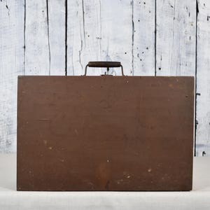 Antique Suitcase / Vintage Luggage / Retro Travel Trunk / Large Carry On Storage Box / Old Suitcase / Wooden Box / Travel Themed Decor