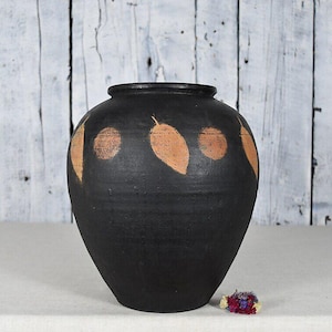 Vintage Clay Pot / Pottery Vase / Handmade Ceramic Vessel / Stoneware Jug / Rustic Ceramic Planter / Flower Bowl / Wabi Sabi Decor