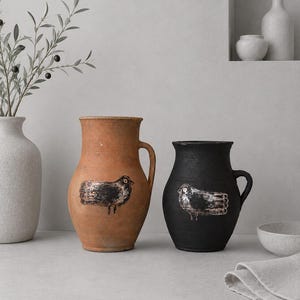 Vintage Clay Pot / Pottery Vase / Rustic Ceramic Planter / Wabi Sabi Decor