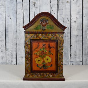 Antique Wooden Tabletop Cabinet / Small Kitchen Cabinet / Rustic Storage Cabinet / Vintage Organizer Box / Farmhouse Décor