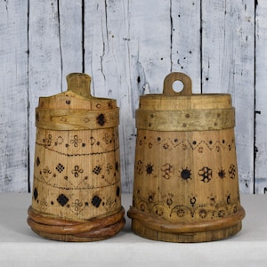 Antiker Holzeimer / Rustikale Schale / Großer Holzpflanztopf / Handgemachter Holzkorb / Vintage Obstschale / Bauernhaus Dekor