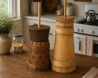 Wooden Butter Churn / Primitive Farmhouse Kitchen Decor / Antique Farm Tool