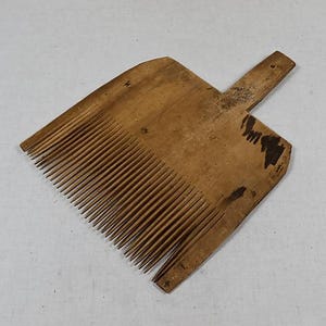 Antique Wooden Wool Comb: Vintage Fiber Carding Tool, Rustic Wall Decor (18.7&quot;x13.6&quot;)