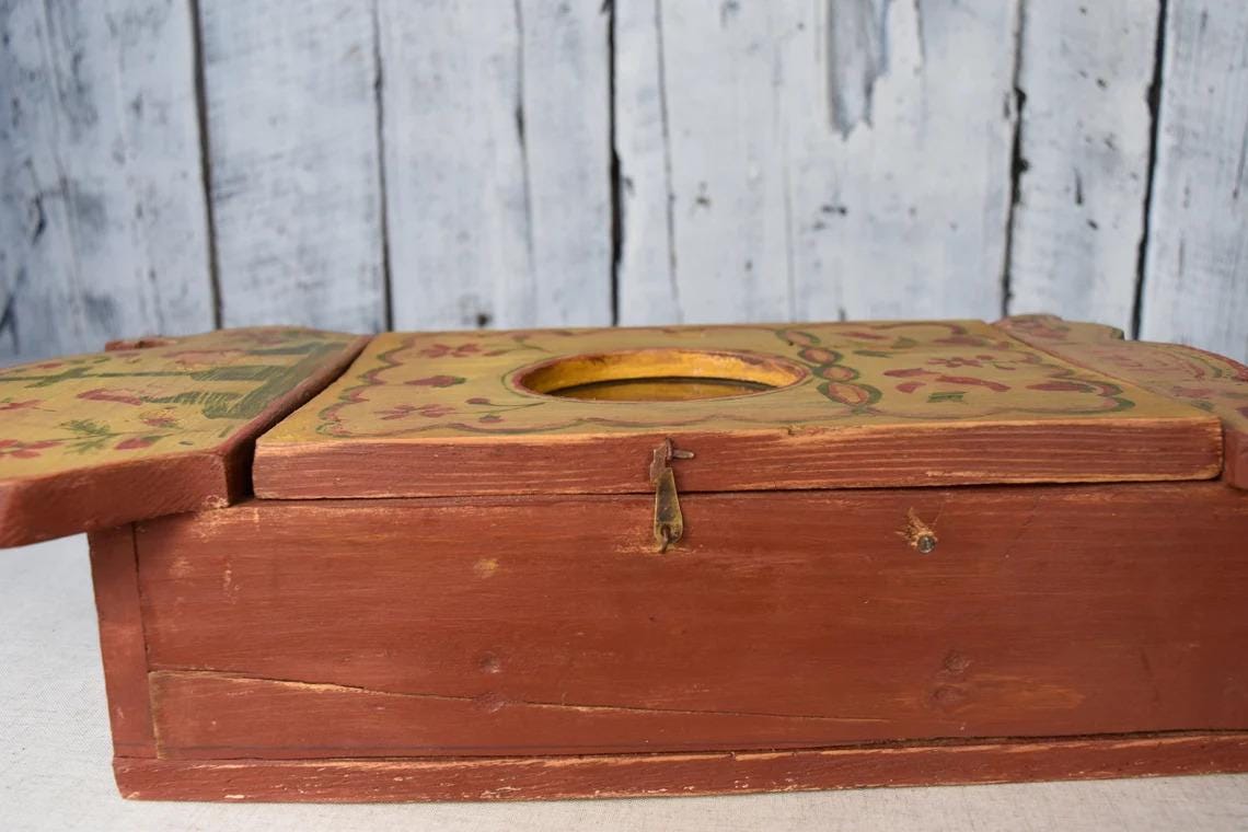 Vintage Wooden Clock Box / Antique Watch Stand / Rustic Wood Shelf ...