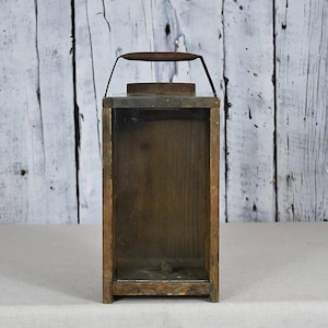 Antique Wooden Candle Lantern / Rustic Wood Lantern / Decorative Hanging Lantern / Handmade Candle Holder / Wood Table Lamp Decor