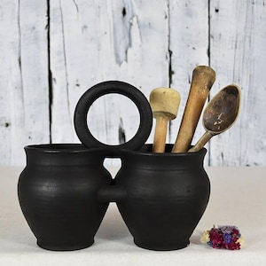 Vintage Clay Pot / Pottery Vase / Handmade Ceramic Vessel / Stoneware Jug / Rustic Ceramic Planter / Flower Bowl / Wabi Sabi Decor