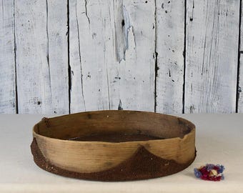 Antique Wooden Sieve / Vintage Flour Sifter / Rustic Farmhouse Kitchen Decor