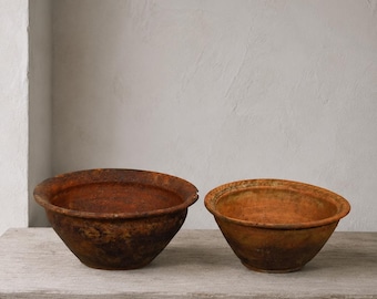 Rustic Handmade Ceramic Bowl / Vintage Clay Pottery / Wabi-Sabi Vase