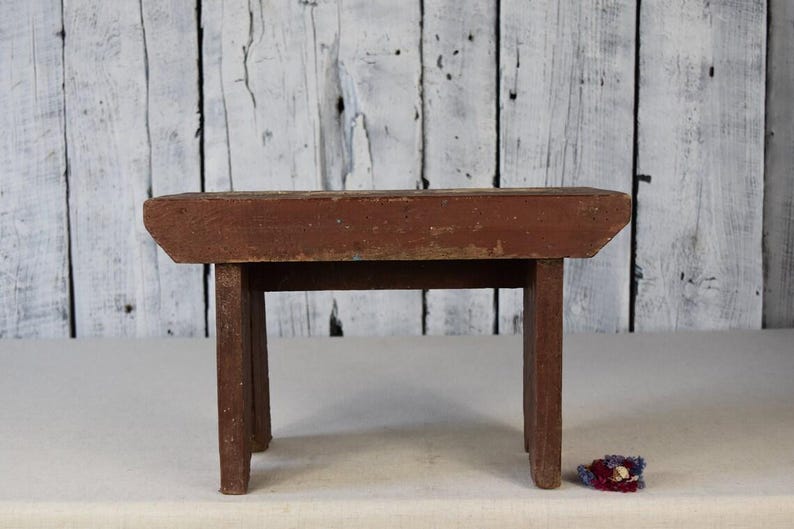 Vintage Wooden Stool / Rustic Farmhouse Side Table / Cottagecore Decor ...