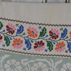 Toalla ucraniana vintage bordada, decoración de pared estilo boho tejida a mano (98,4" x 17,3") imagen 5