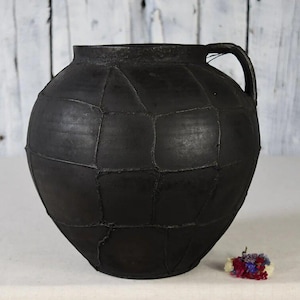 Vintage Clay Pot / Pottery Vase / Handmade Ceramic Vessel / Stoneware Jug / Rustic Ceramic Planter / Flower Bowl / Wabi Sabi Decor