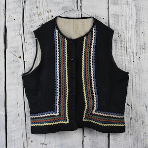 Vintage Embroidered Folk Vest / Handmade Ethnic Vest / Traditional Ukrainian Clothing / Boho Hippie Unisex Patterned Vest
