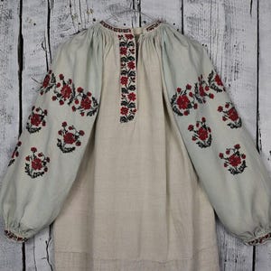 Vintage Embroidered Blouse / Traditional Ukrainian Blouse / Woven Embroidery Shirt / Vintage Vyshyvanka Dress / Antique Boho Blouse