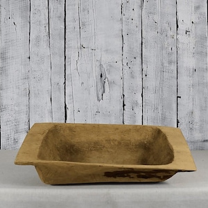 Antique Wooden Dough Bowl / Hand-Carved Rustic Farmhouse Bowl / Vintage Wood Fruit Bowl / Large Kitchen Serving Bowl / Table Centerpiece