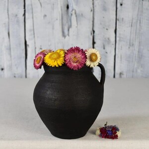 Vintage Clay Pot / Pottery Vase / Handmade Ceramic Vessel / Stoneware Jug / Rustic Ceramic Planter / Flower Bowl / Wabi Sabi Decor
