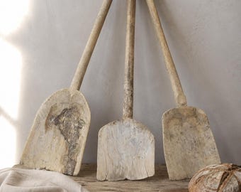 Pala de madera antigua / Pala de pan primitiva / Herramienta rústica de panadería / Pala vintage