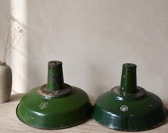 Antique Metal Lampshade / Vintage Industrial Pendant Shade / Rustic Hanging Light