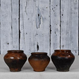 Vintage Clay Pot / Pottery Vase / Handmade Ceramic Vessel / Stoneware Jug / Rustic Ceramic Planter / Flower Bowl / Wabi Sabi Decor