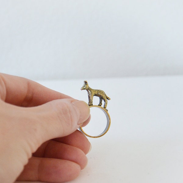 Vintage golden fox ring.