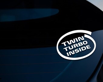 Twin Turbo Inside Car Sticker Decal, Camper Van Caravan Decal, Car Window Decals, Car Bumper Decals, Vinyl Decal Sticker JDM Motorsport VW
