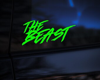 Pegatina de vinilo "The Beast" para coche, parachoques, ventana, JDM Tuner Drift, 4x4, todoterreno, vehículo todoterreno.