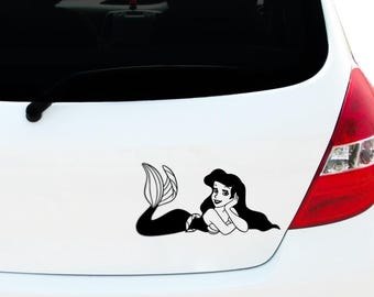 Mermaid Girl Car Sticker Decal, Camper Van Caravan Decal, Car Window Decals, Car Bumper Decals, Funny Vinyl Decal Sticker, Princess
