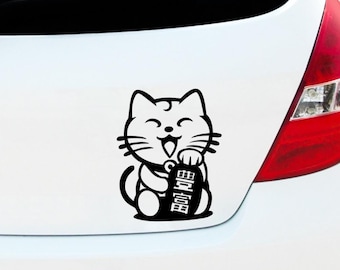 Lucky Cat Neko JDM Car Sticker Decal, Camper Van Caravan Decal, Car Window Decals, Car Bumper Decals, Vinyl Decal Sticker, Motorsport Drift