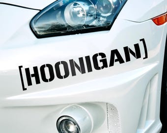 2x Hoonigan Car Sticker Decal, Camper Van Caravan Decal, Car Window Decals, Car Bumper Decals, Vinyl Decal Sticker Ken Block Drift Car JDM