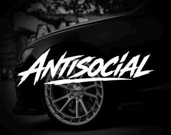 Pegatina de vinilo de carreras callejeras antisociales JDM Drift para ventana o parachoques de coche