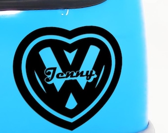 Personalised Name Love VW Car Camper Van Sticker Decal, Car Window Decals, Car Bumper Decals, Vinyl Car Decal, JDM Euro Drift Turbo Racing
