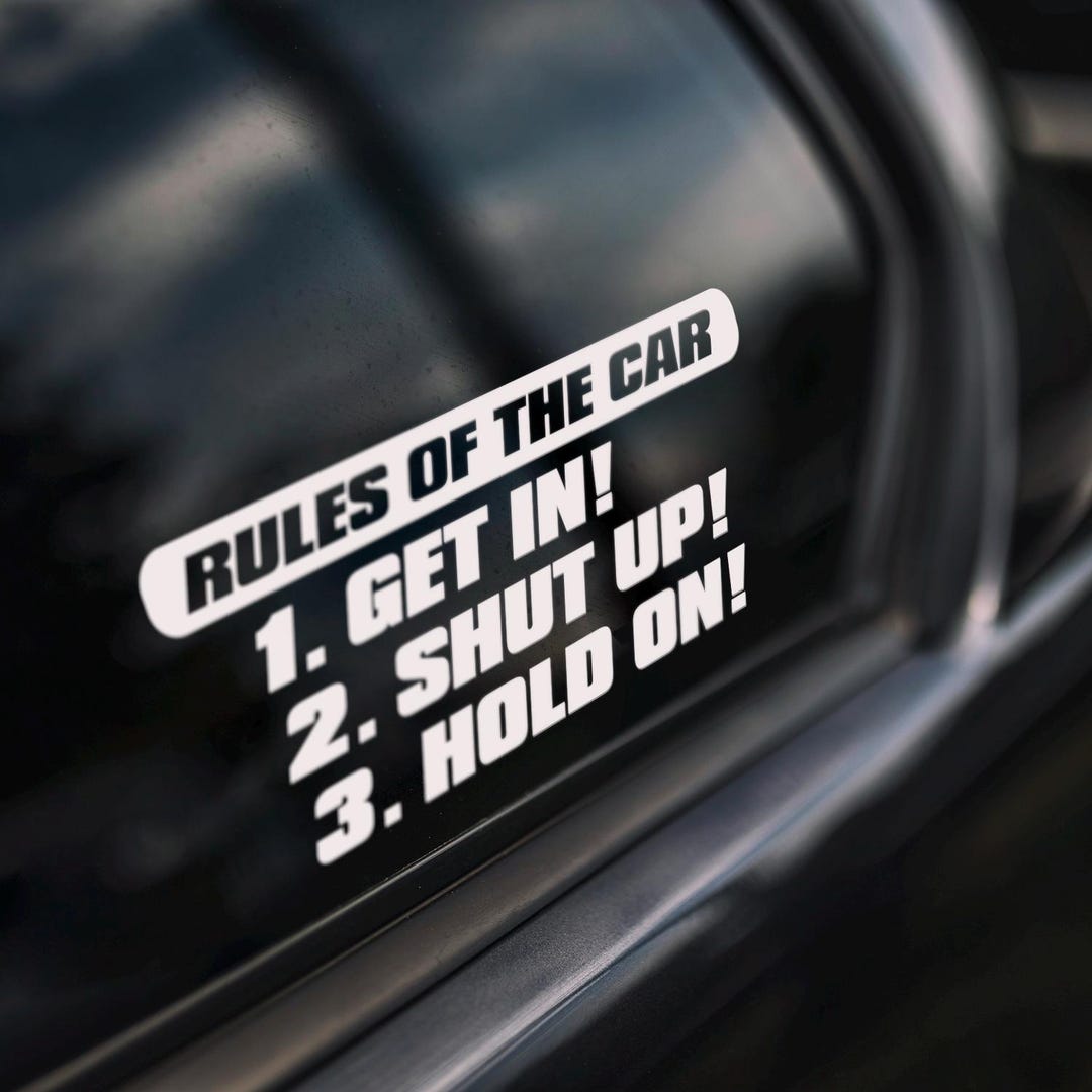 Rules of Car Funny Car Sticker Decal, Camper Van Caravan Decal, Car ...
